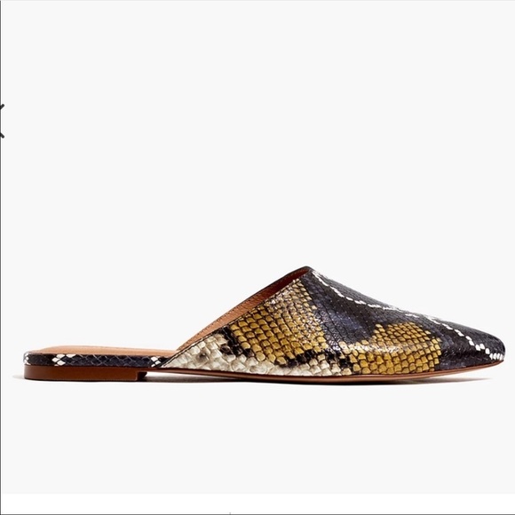 Madewell Snakeskin Leather Slide Sandals 6.5 NEW - Picture 9 of 11